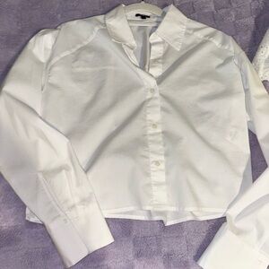 Express White Boyfriend Portofino Shirt